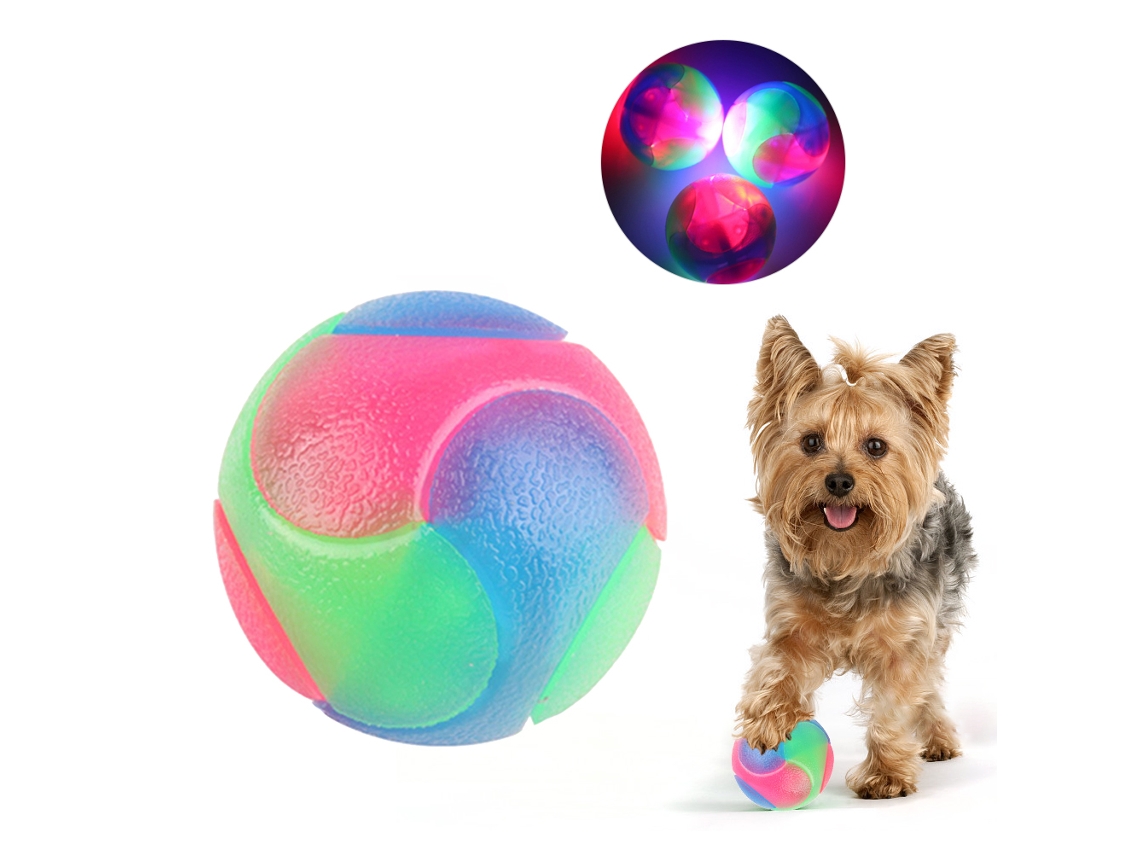 Pelota Elástica Para Perros Con Luz Interactiva, Goma Resistente, Juguete Masticable Con Luz, 5 Cm