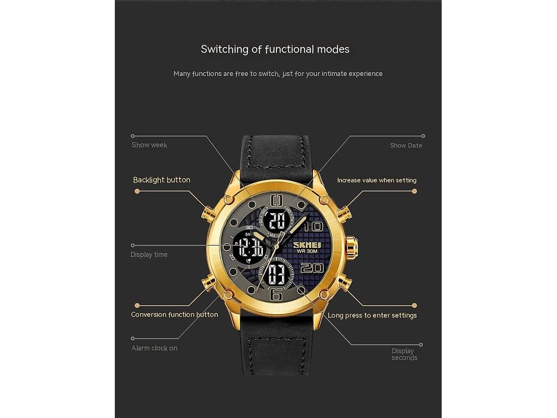 Reloj digital multifuncional para el hogar, analógico, con alarma