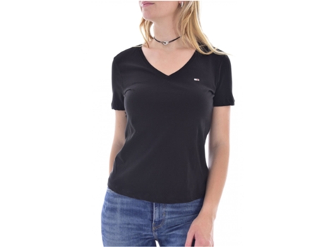 Blusa TOMMY JEANS Algodón Mujer (M - Negro)