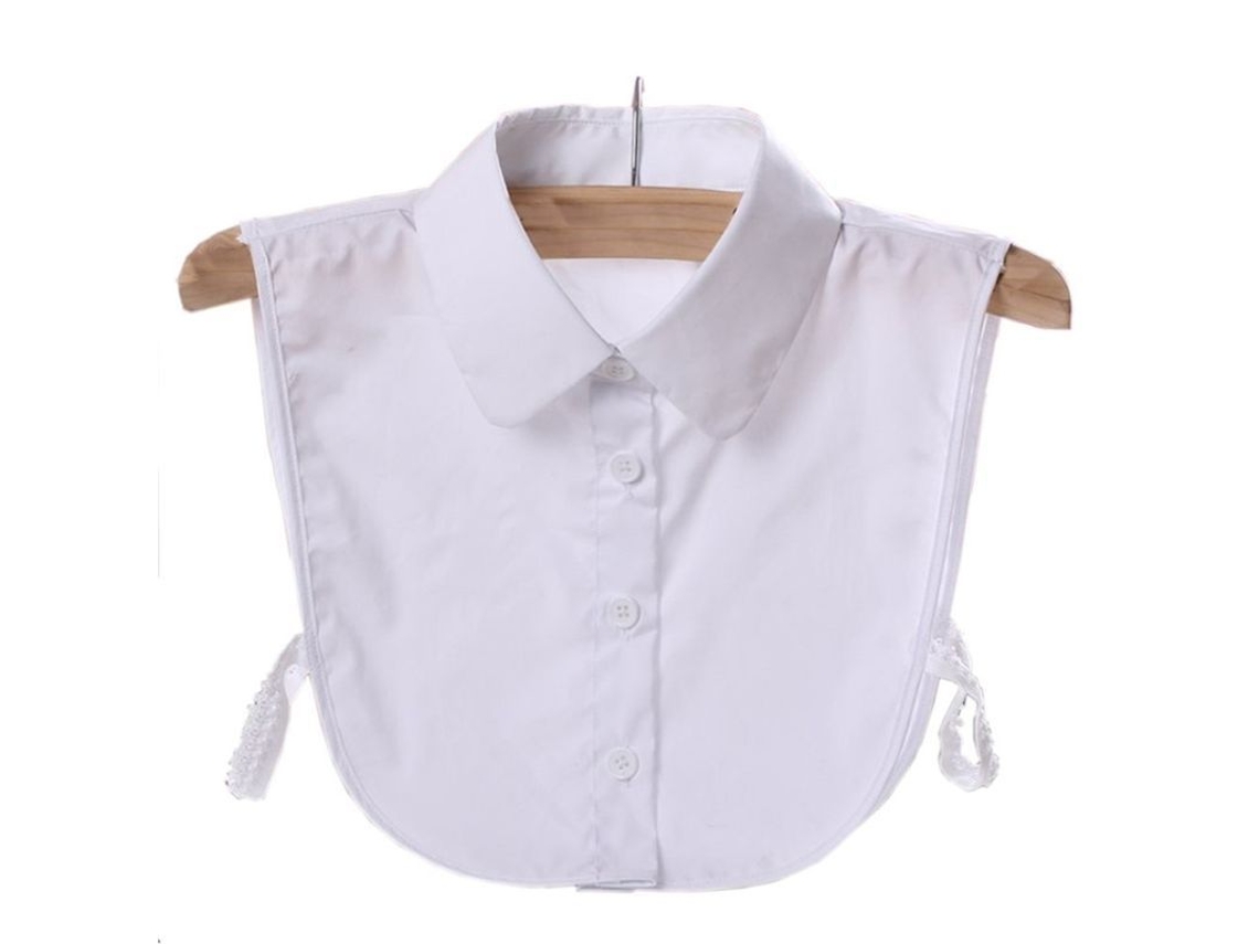 Cuello Falso Desmontable Para Mujer De Algodón Poliéster Color Blanco