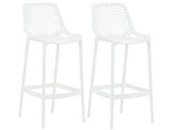 Conjunto de 2 taburetes de bar de exterior Air blanco CLP