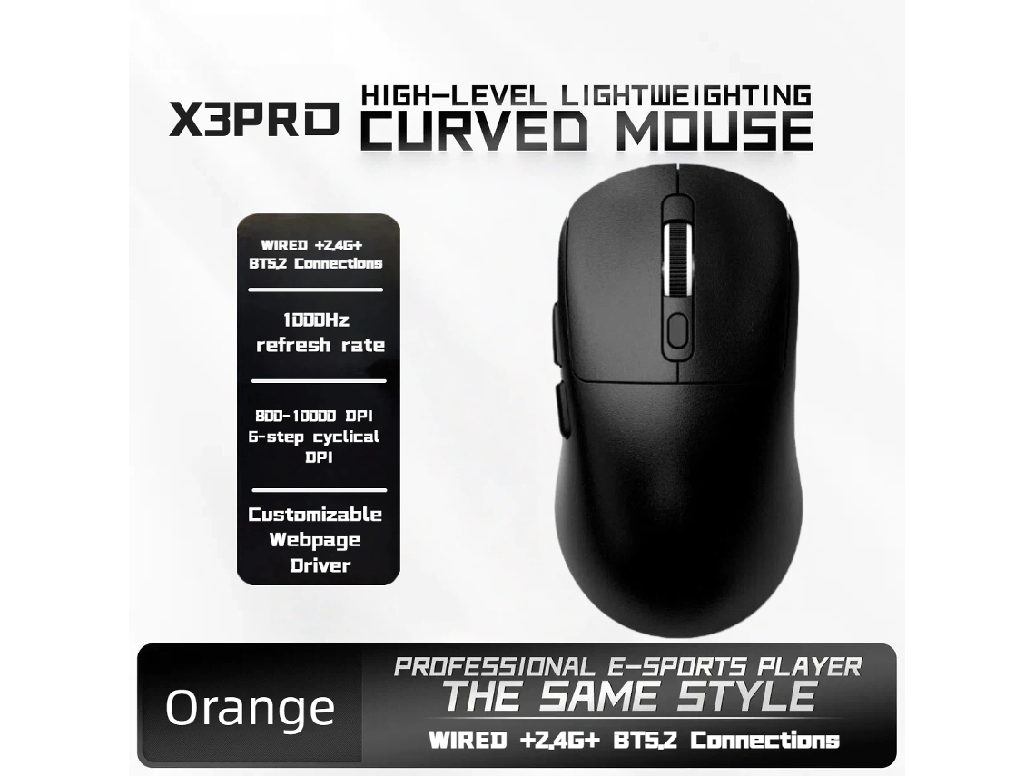 (negro) Ratón Para Juegos De Deportes Electrónicos Liviano Con Tres Modos, Inalámbrico Bluetooth.