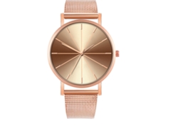 Reloj De Moda Para Parejas Con Correa De Malla Dial Redondo Cuarzo Unisex