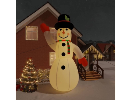 vidaXL Muñeco de nieve inflable con LED 620 cm