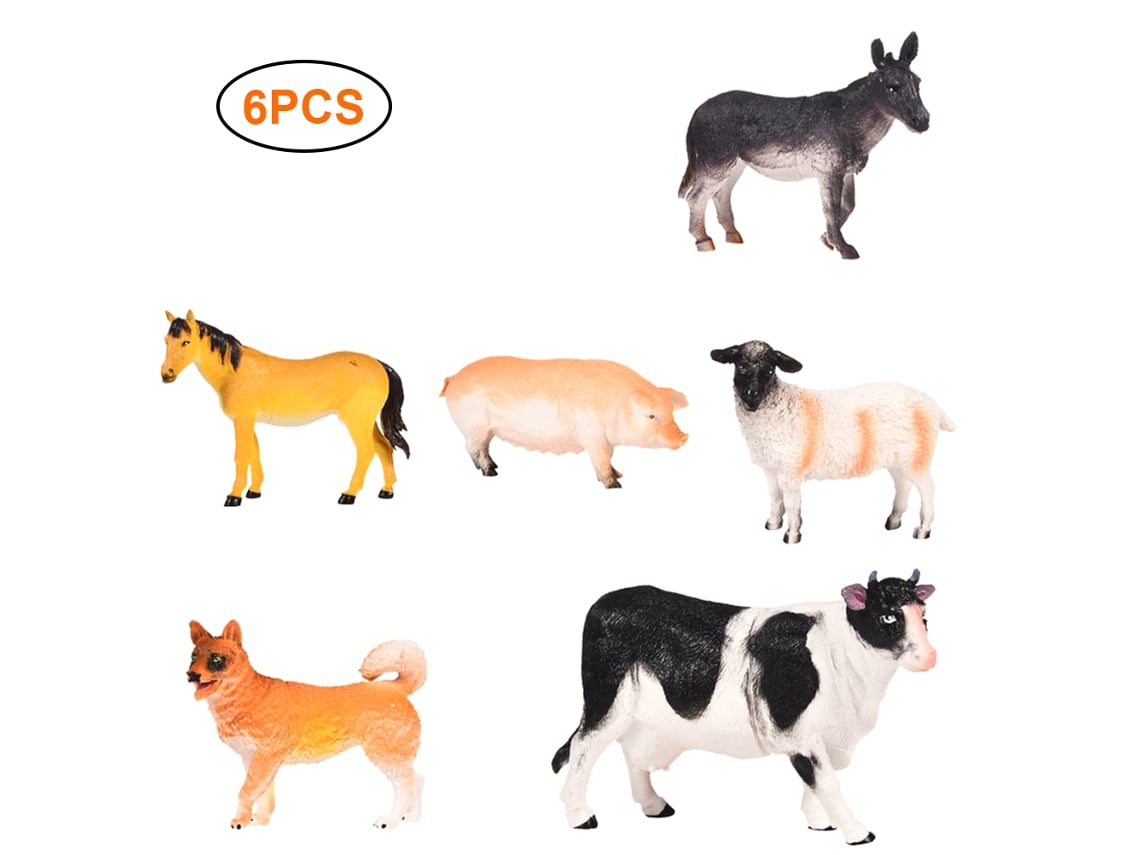 Set De 6 Figuras Realistas De Animales De Granja, Juguetes Educativos De Plástico Para Niños De 3 Años En Adelante.