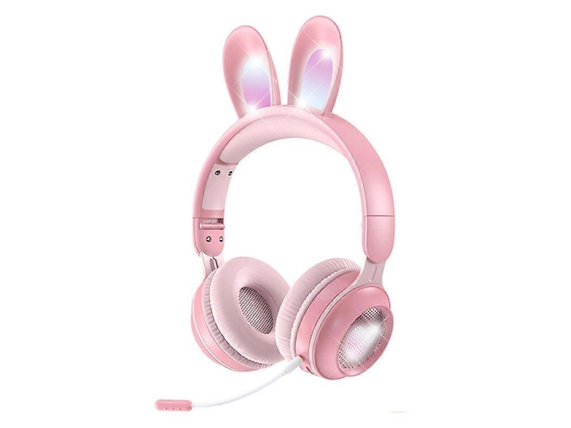 Auriculares inalámbricos Ke 01 Bluetooth 5.0 con orejas de conejo plegables y micrófono estéreo para PC Hengrongshen