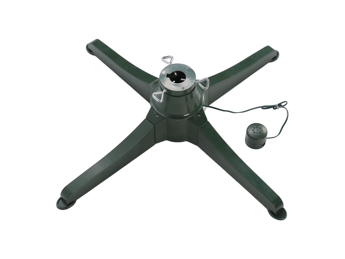 Suporte Para Árvore De Natal Rotativo 360 Graus Com Caixa De Música E Tomada Elétrica Ajustável Para Árvores Até 3m Plugue Eu 220-240v