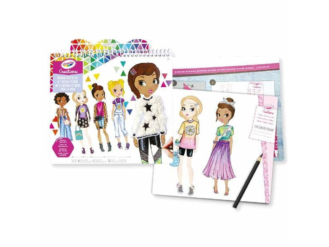 Álbum Diseño de Moda CRAYOLA I Love Fashion Pegatinas (8 Años - 27 x 1,5 x 28 Cm)
