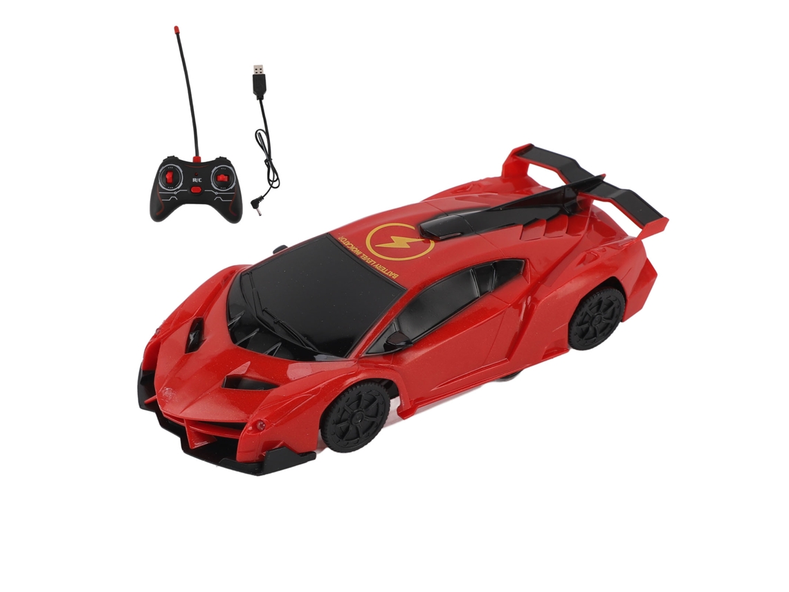 Coche teledirigido de drift a escala 1:28, juguete de regalo para niños mayores de 3 años, color rojo.