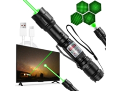 Puntero láser de alta potencia, recargable por USB, de larga distancia, con luz potente/luz verde Gertiz