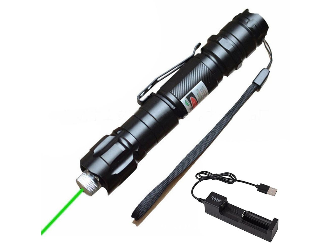 Linterna Led Láser Verde De Alta Potencia Y Largo Alcance, Recargable Por Usb, Para Senderismo, Acampada Y Viajes.