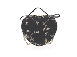 Bolso de hombro de PU de moda con forma de corazón y bordado para viajes, salidas y fiestas.