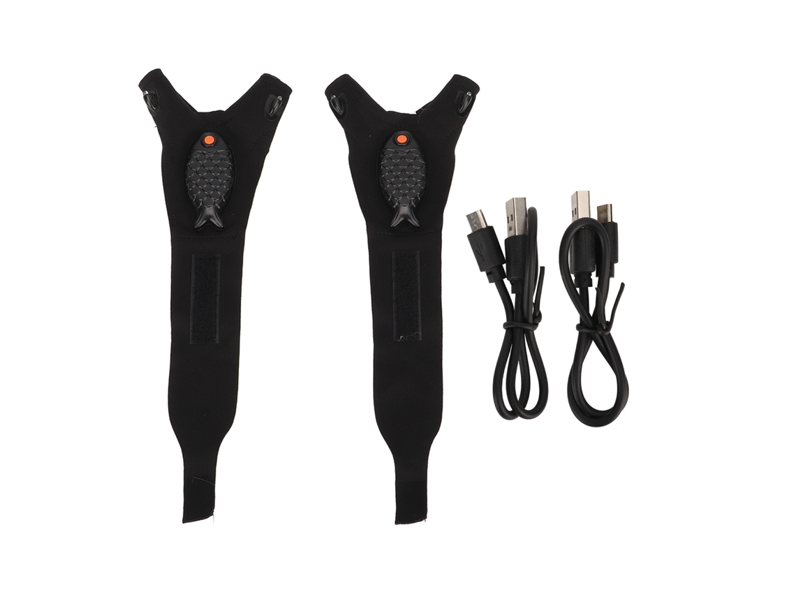 Guantes Rebe con linterna LED recargable, sin dedos, transpirables, para pesca y ciclismo, manos libres, 1 par.