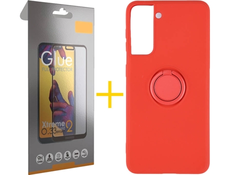 Carcasa + Protector de Pantalla para Samsung Galaxy S22 Plus 5G SKYHE Rojo