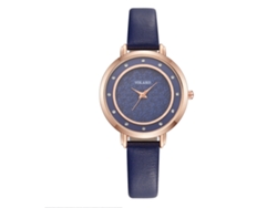 Reloj De Pulsera Casual De Cuarzo Para Mujer Yolako Con Esfera Redonda Y Correa Fina Azul Oscuro.