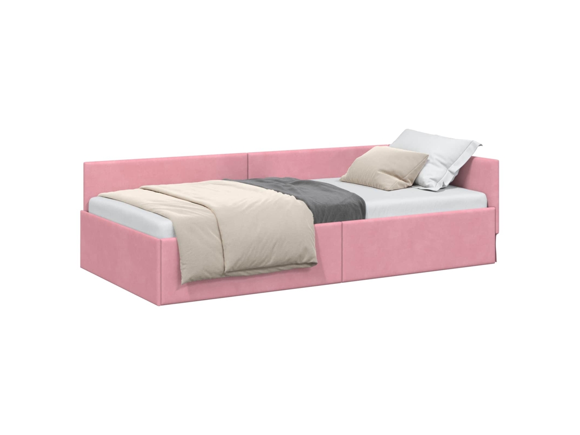 Maison Exclusive - Estructura De Cama En Esquina Rosa 90 Cm X 200 Cm Terciopelo