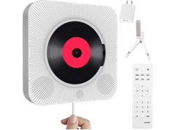Reproductor de CD portátil, altavoz Bluetooth, montaje en pared, música, control remoto, radio FM, Yizhood