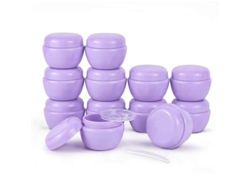 Botella Pequeña De Plástico Con Tapa Y Revestimiento, Dispensador De Crema De 30 Ml, Caja De Muestras (12 Unidades, Morado)