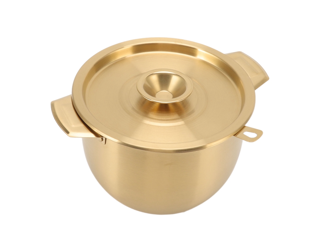 Bandeja De Filtro De Aceite Doméstico De 2,8 L De Acero Inoxidable 304 Con Tapa Y Malla Filtrante - Dorado