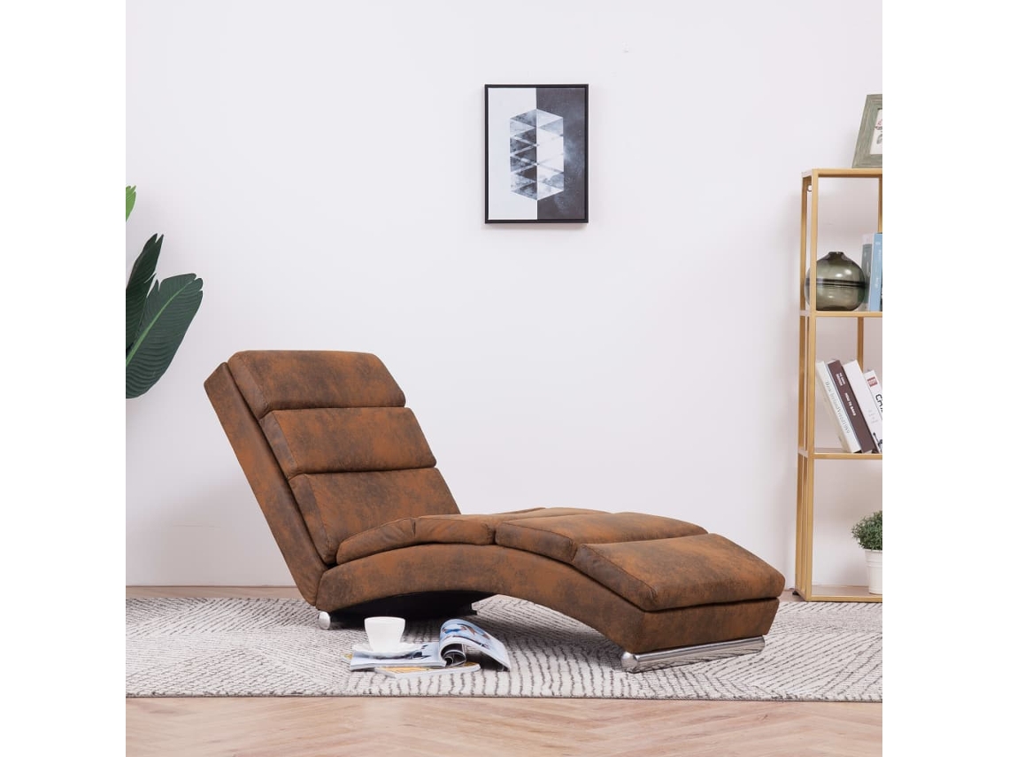 Sofá Sillón Reclinable Artificial (Marrón - Gamuza)