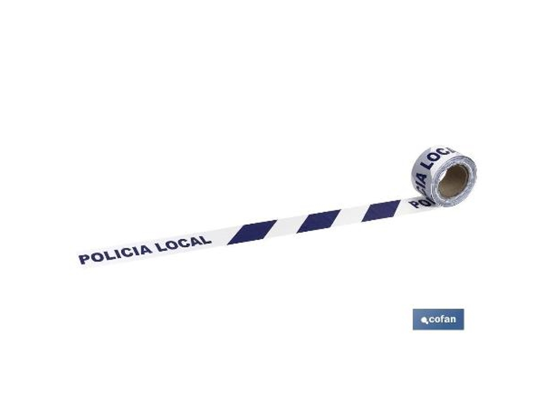 Cinta baliz. policia local  80mmx100mts