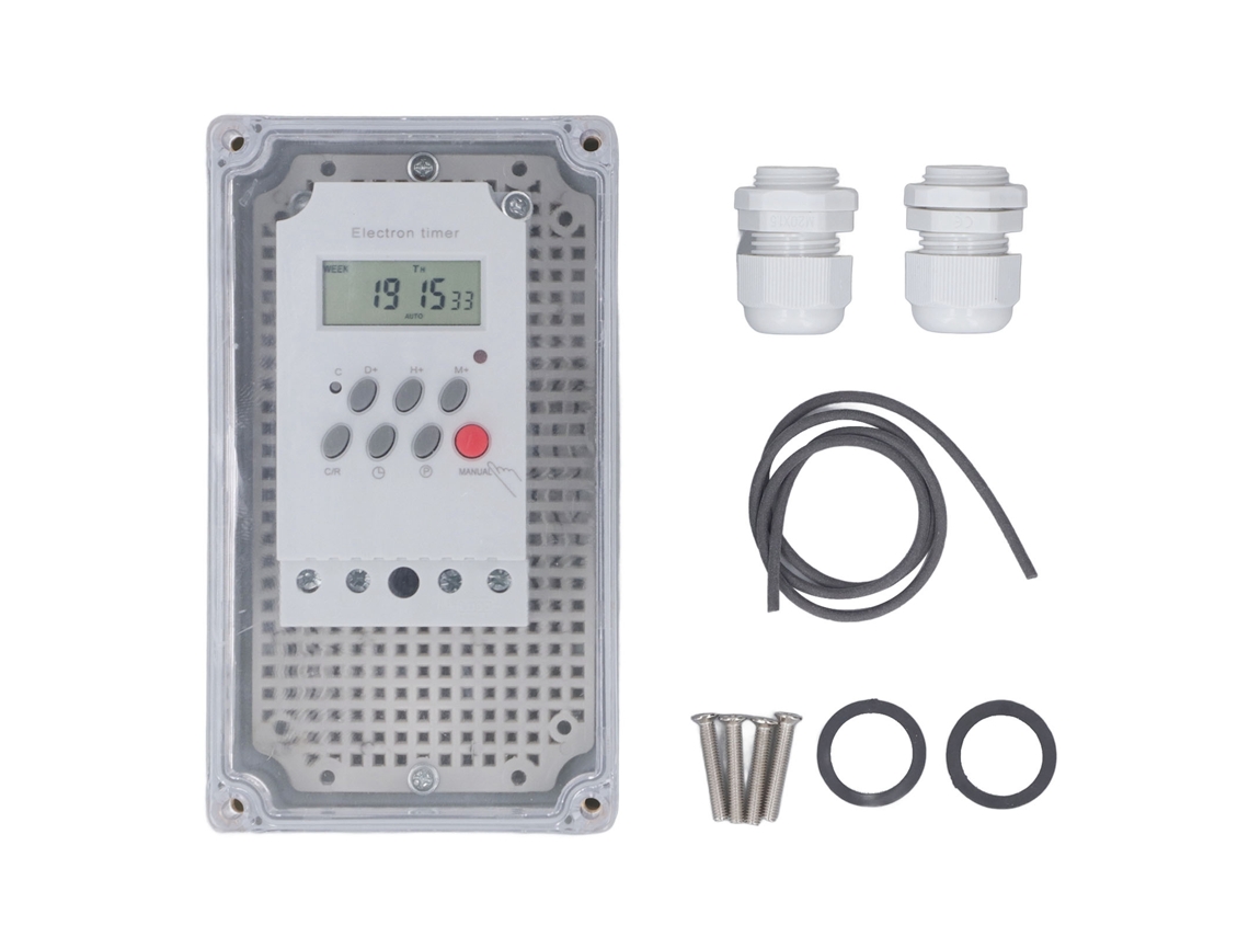 Timer Digital Para Bomba De Piscina Programável À Prova D'água Controle De Tempo 12v