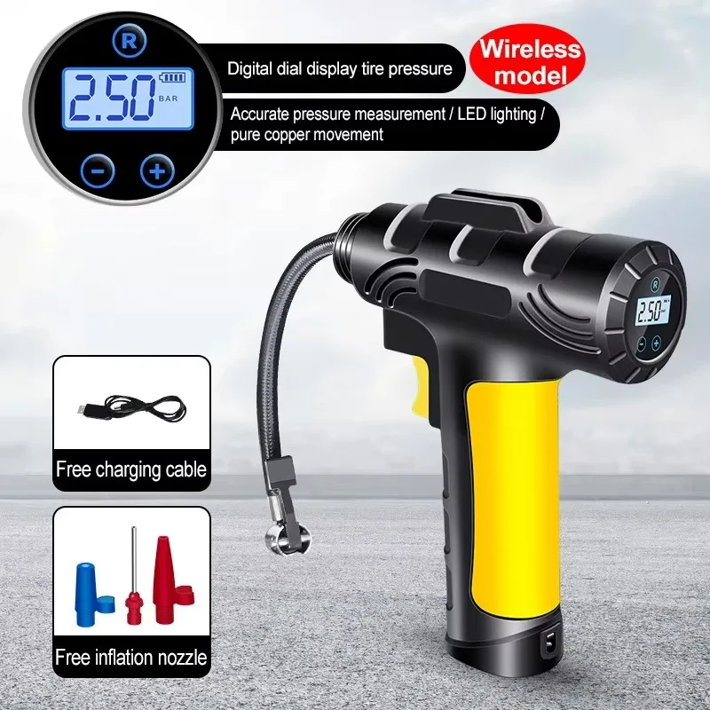 Bomba De Ar Sem Fio Para Carro, 120 W, 150 Psi, Compressor De Ar Elétrico Para Veículos, Inflador De Pneus.