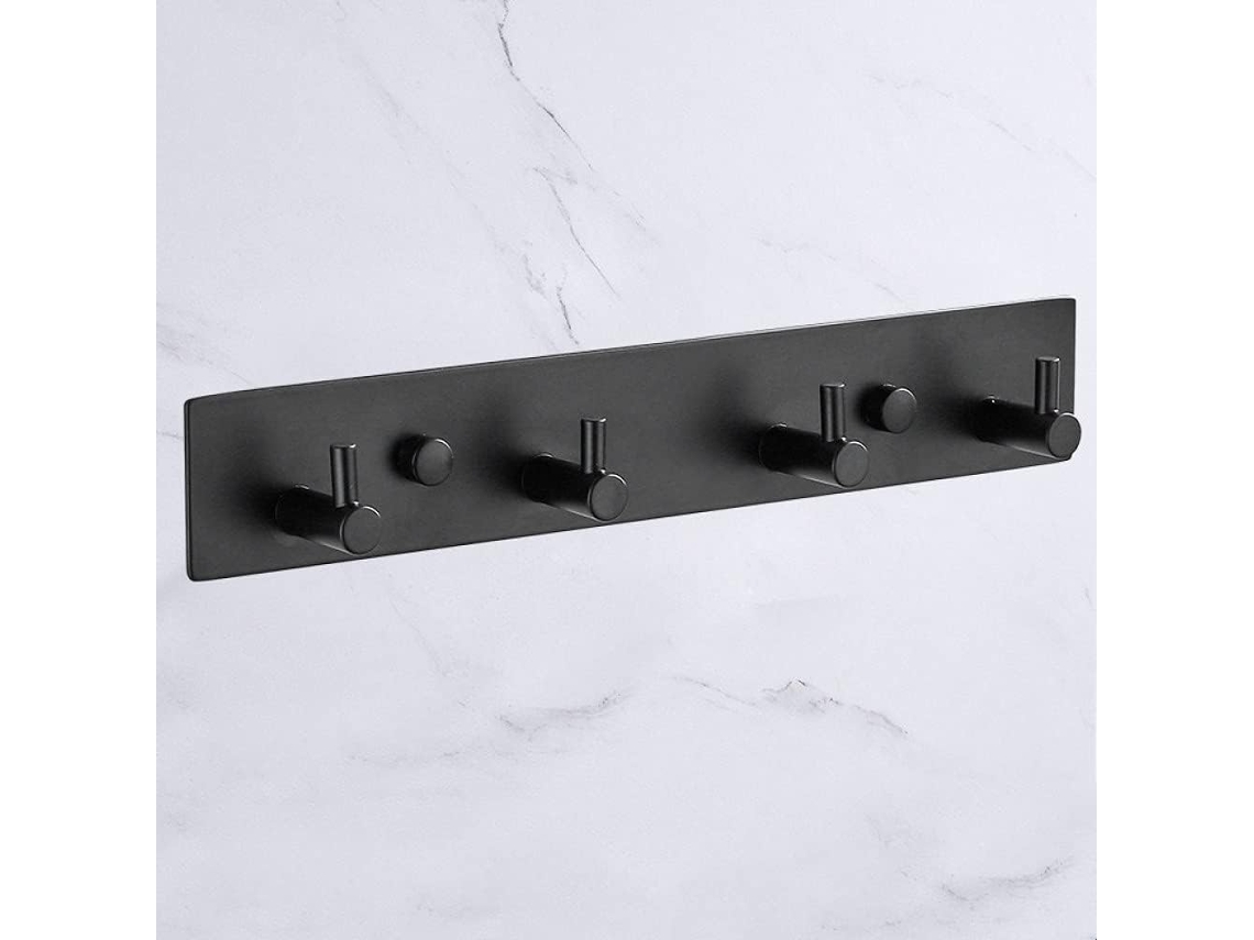 4 Ganchos Negros De Acero Inoxidable Para Toallas, Bolsas Y Sombreros De Baño