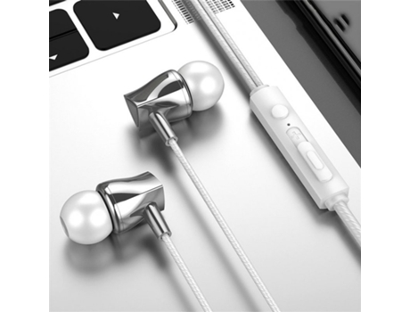 Auriculares Subwoofer de música con control de cable estéreo con micrófono X10 blanco