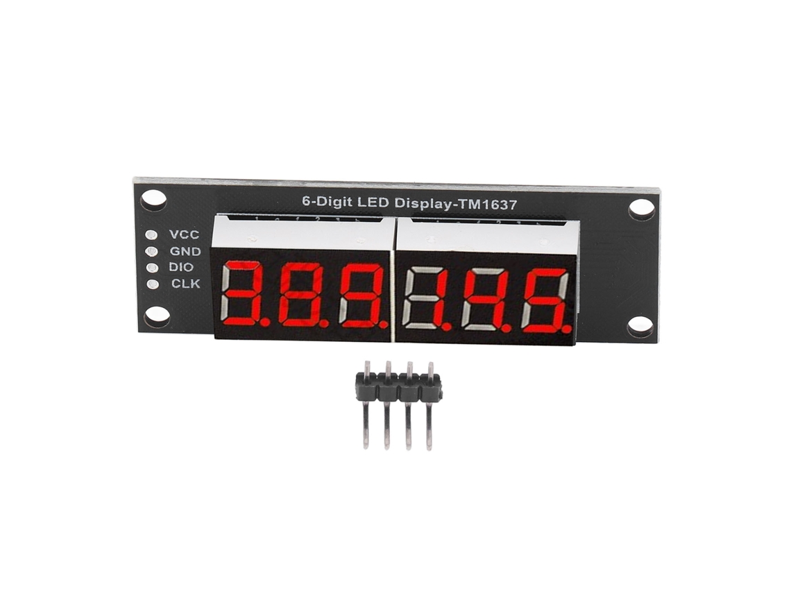 Módulo De Pantalla Led De Segmento Tubo 6 Dígitos Con Controlador Tm1637 Rojo 0.36 Pulgadas