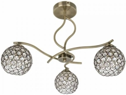 Lámpara de Techo FABRILAMP Balbina (Marrón - E14 - Máx. 40W - Cristal - Metal)