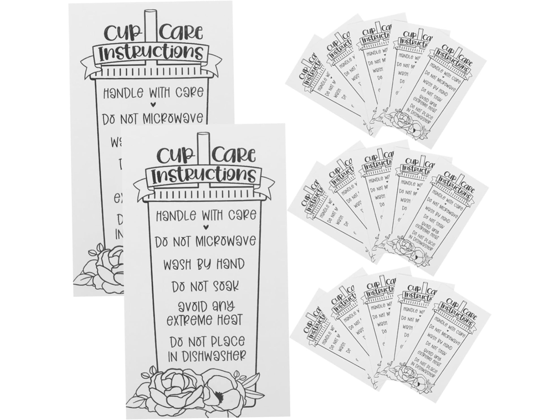 Tarjetas De Cuidado Para Tazas: Instrucciones De Limpieza Para La Guía Del Cliente