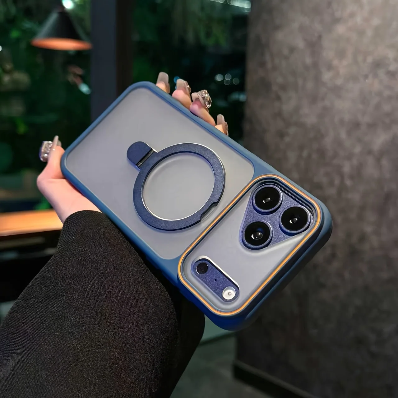 (azul Para Iphone 17 Pro Max) Funda Magsafe Con Soporte Magnético Translúcido