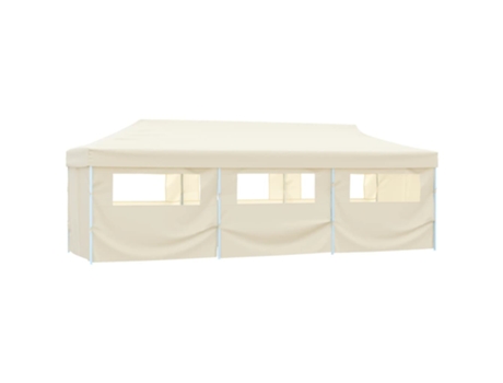 vidaXL Carpa plegable Pop-up con 8 paredes laterales 3x9 m crema