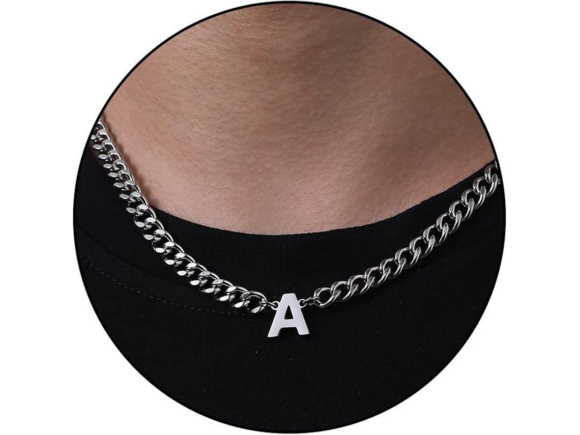 2026-cadena De Eslabón Cubano Con Colgante De Inicial A-z Acero Inoxidable 6.5mm 18+2 Pulgadas Regalo De Joyería Para Hombres Mujeres Niños