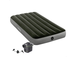 Colchón hinchable individual con hinchador y Fiber-Tech INTEX