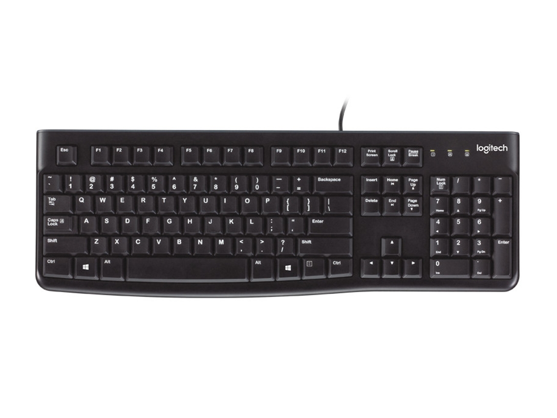 LOGITECH K120 Corded Keyboard Teclado Usb Qwerty Inglés Del Reino Unido Negro
