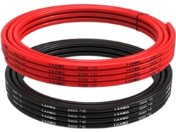 Pieza para Teledirigidos Cable de silicona 14 AWG Cable eléctrico flexible 5 metros [2,5 m negro y 2,5 m rojo]