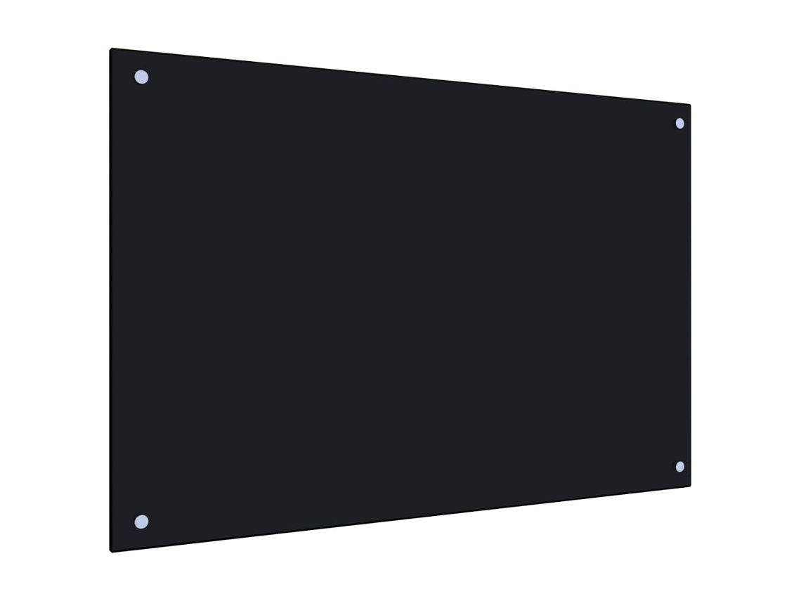 Protector contra salpicaduras de cocina de 90 x 60 cm, vidrio templado negro, DKD HOME DECOR