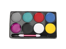 Conjunto de tinta facial e corporal com 8 unidades, atóxica, para o Halloween. Ideal para crianças.