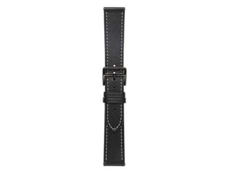 Correa de piel auténtica 20mm para Samsung Galaxy Watch4 40mm/44mm/Garmin Venu 2 Plus - negro