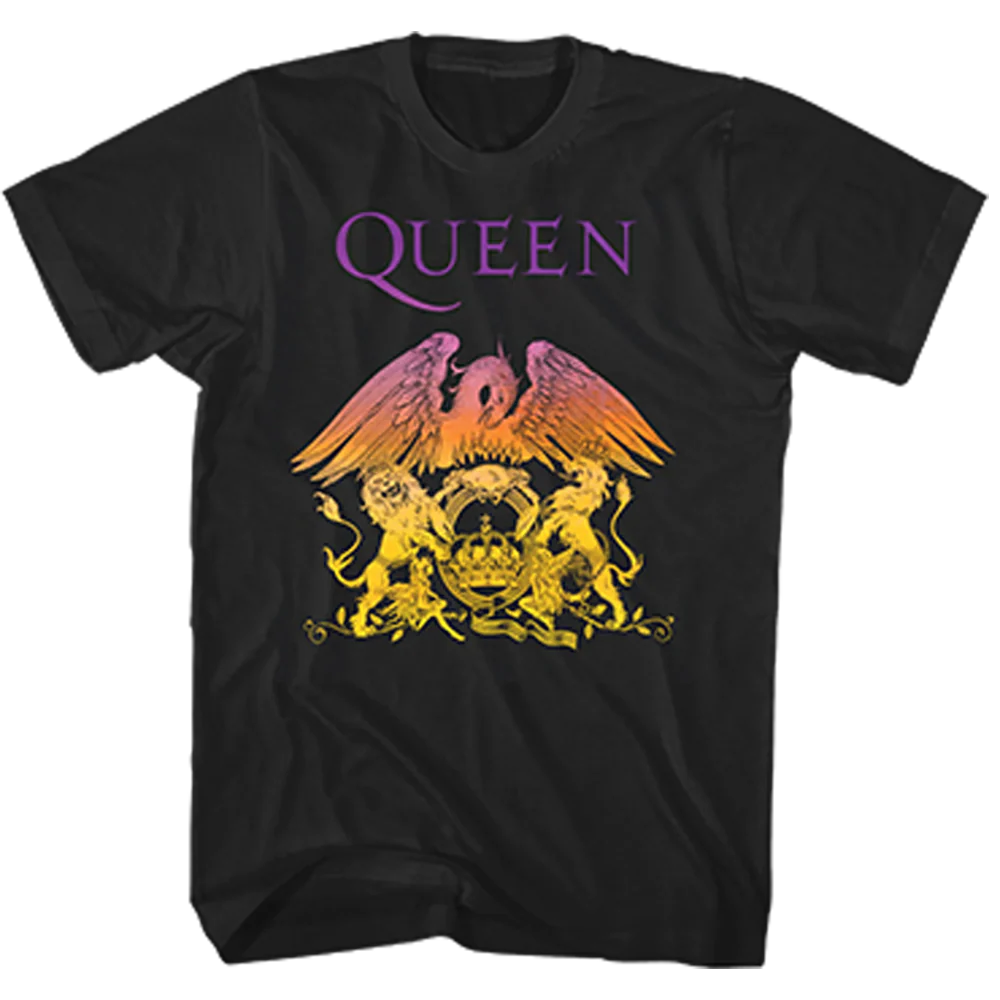 Queen Crest Gradient T-shirt Unisex Rockinstone Size:xxl