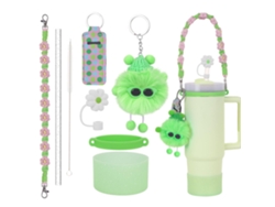 Juego de accesorios EIFSON de 8 piezas para tazas térmicas Stanley Cup de 40 oz y 30 oz con tapa brillante (verde).