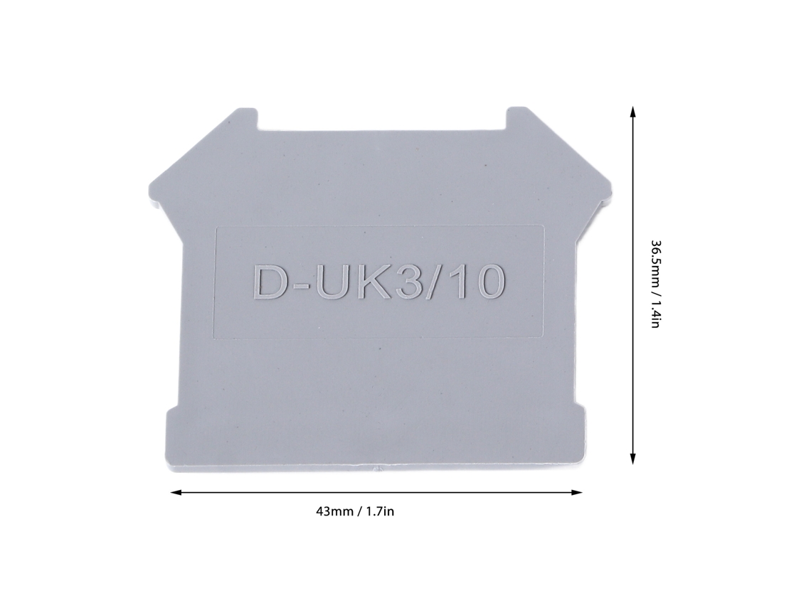 2026-as-100 Piezas de Placas Separadoras de Terminales PA66 Tapa Final Bloque de Carril DIN UK3N UK5N UK6N UK10N UK16N UK25N