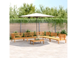 Juego de 6 muebles de palets para jardín de madera maciza de acacia, DKD Home Decor