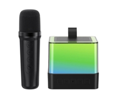 Mini máquina de karaoke para niños y adultos, altavoz de karaoke portátil con Bluetooth, 1 micrófono inalámbrico y luces RGB Yizhood