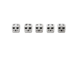 Dados Mali de 6 caras con forma de calavera y esqueleto, 5 unidades, de resina, para juegos y decoración de fiestas.