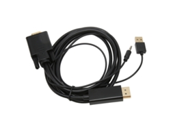 Cable Con Conector Vga A Dp, Cable Convertidor De Vídeo Hd Con Fuente De Alimentación Y Sonido Para Ordenador De