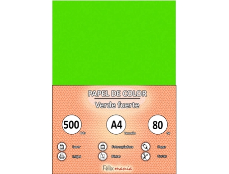 80Gr A4 Papel Verde Fuerte 500 Hojas