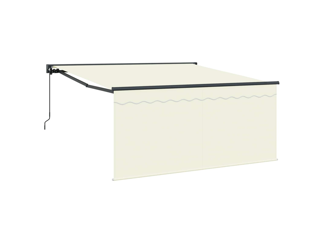 Maison Exclusive - Toldo Retráctil Manual Crema 300 X 250 Cm Poliéster Y Aluminio